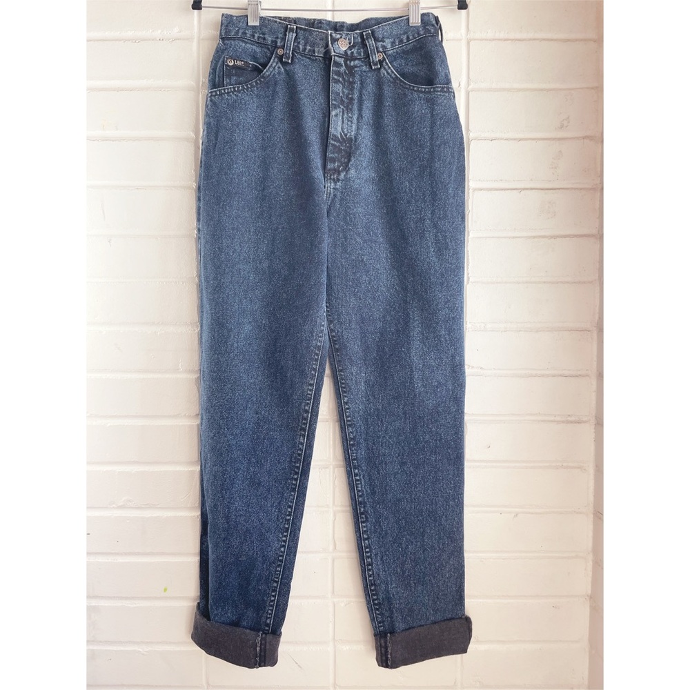VINTAGE Lee 70’s Dark Washed Denim High-Waisted Mom Jeans